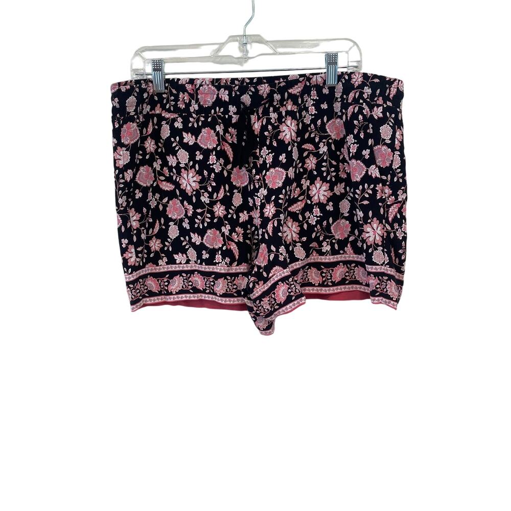 Loft Elastic Drawstring Waist Floral Pull On Shorts Sz L